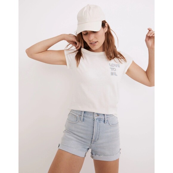 MADEWELL Love to All Pride Softfade Perfect Vintage Tee S Lighthouse NEW B85 - Picture 1 of 6